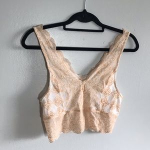 Free People Velvet Embossed Scallop Bralette